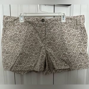 Khaki and White floral print Loft shorts